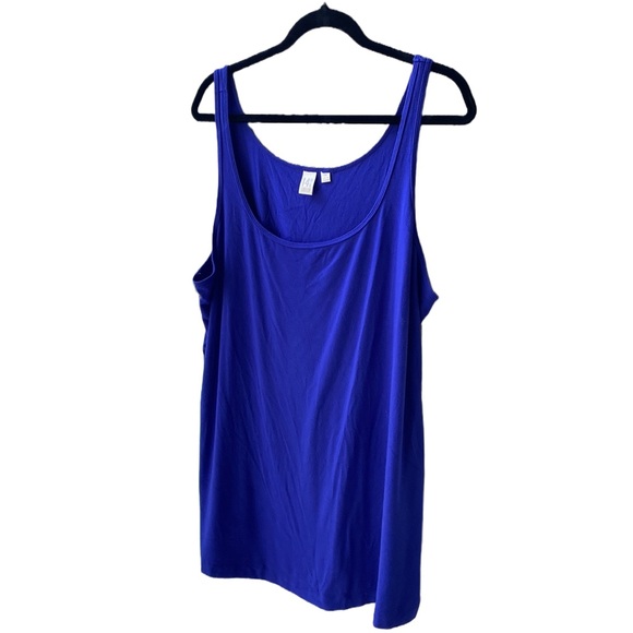 💙 14th & Union Bright Blue Stretch Knit Tank Top, Plus-Size 2X - Picture 3 of 10